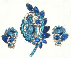 Blue Navettes Givre Brooch