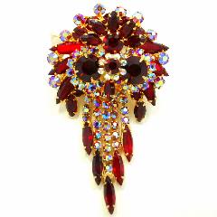 Red Navettes Pin Pendant