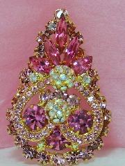 Pink Navettes Pin Pendant