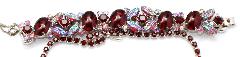 Red Cabochons Molded/Cut Bracelet 5 Link