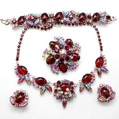 Red Cabochons Molded/Cut Necklace