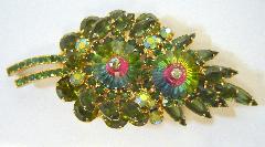 Green Navettes Rivoli/Margarita Brooch