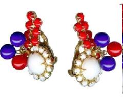 Patriotic Cabochons Earrings Clip