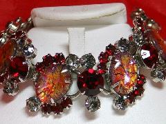 Red Cabochons Multi-Color/Shaded Bracelet 5 Link