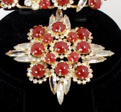Red Cabochons Brooch