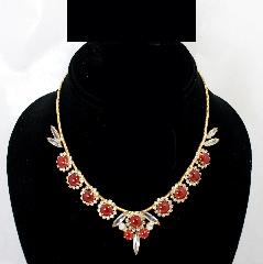 Red Cabochons Necklace