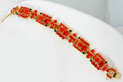 Red Chatons Only Bracelet 5 Link