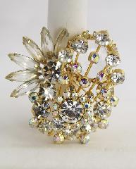 Clear Navettes Brooch