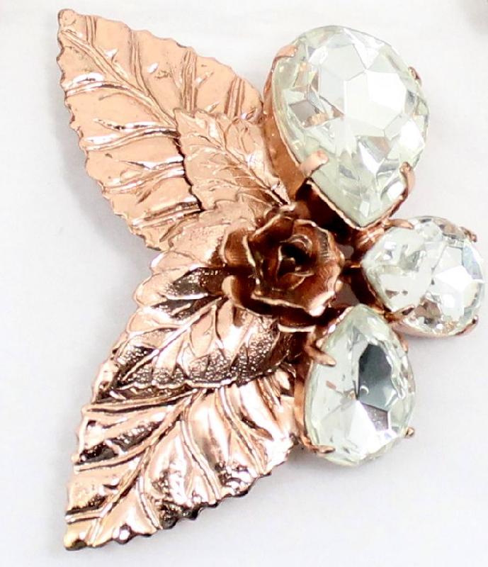 Front view of Clear Pear Brooch