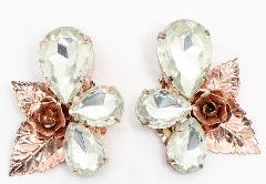 Clear Pear Earrings Clip