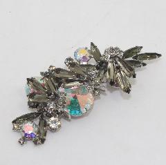 Gray (black Diamond) Spear Rivoli/Margarita Brooch