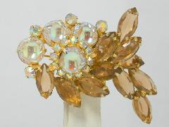 Topaz Scooped Molded/Cut Brooch