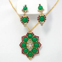 Green Cabochons Pendant