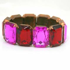Pink Emerald Cut Bracelet Stretch