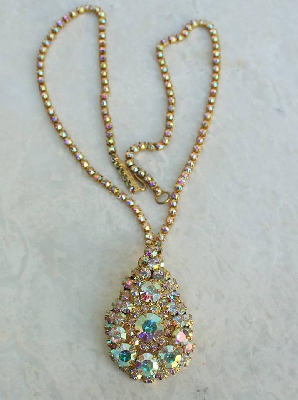 Front view of AB Chatons Only Pin Pendant