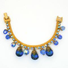 Blue Chatons Only Bracelet Flat Fold Over
