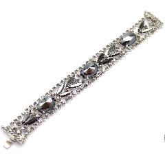 Hematite Oval Molded/Cut Bracelet Flat Push In