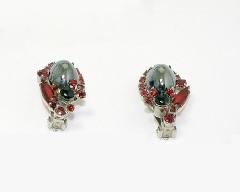 Hematite Cabochons Earrings Clip