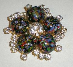 Multiple Colors Cabochons Spotted Brooch