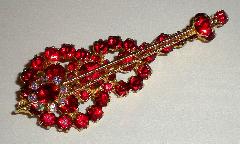 Red Chatons Only Brooch