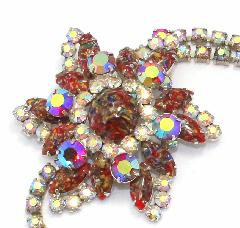 Red Cabochons Spotted Brooch
