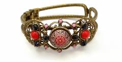 Red Cabochons Molded/Cut Bracelet Clamper