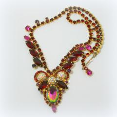 Red Oval Multi-Color/Shaded Necklace