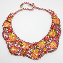 Pink Navettes Rivoli/Margarita Necklace