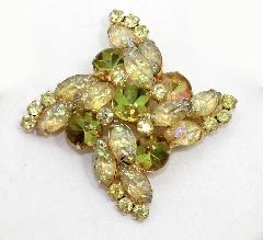 Yellow Cabochons Molded/Cut Brooch