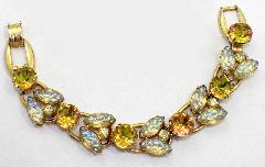 Yellow Cabochons Molded/Cut Bracelet 5 Link