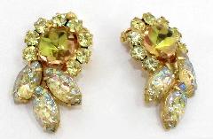Yellow Cabochons Multi-Color/Shaded Earrings Clip