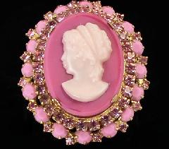 Pink Oval Brooch