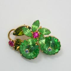 Green Navettes Rivoli/Margarita Brooch