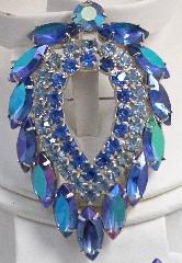 Blue Navettes Brooch