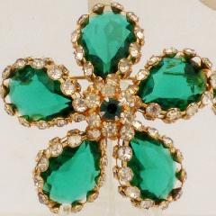 Green Framed Disks Brooch