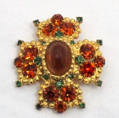 Topaz Cabochons Brooch