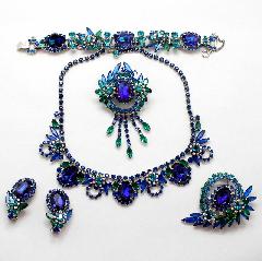 Blue Oval Multi-Color/Shaded Bracelet 5 Link