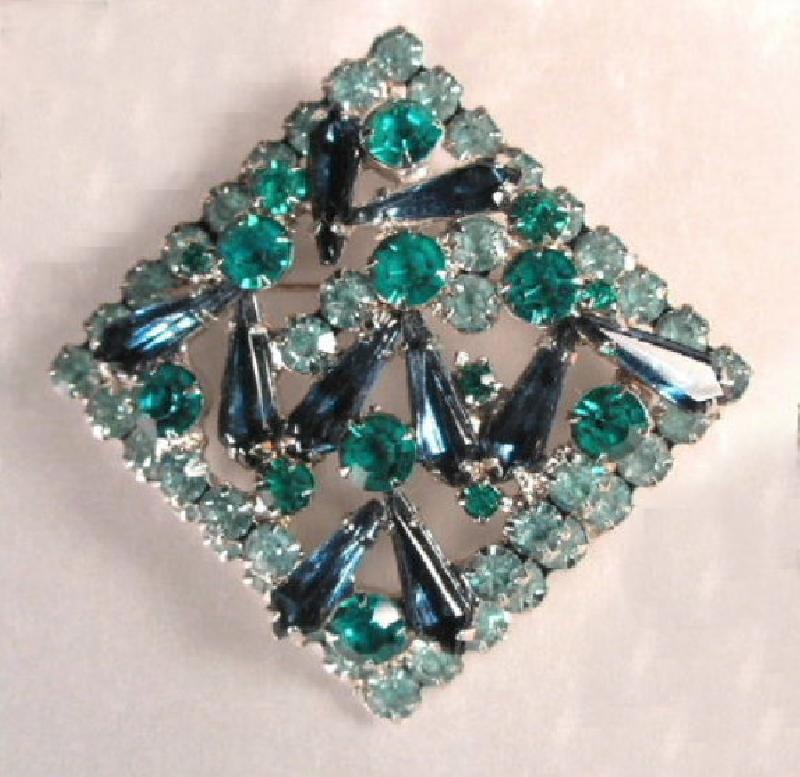 Front view of Blue Spear Brooch