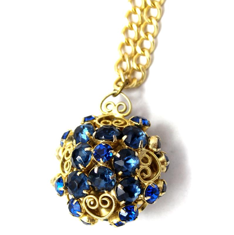 Front view of Blue Chatons Only Pendant