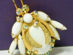 White (chalk Or Milk) Cabochons Brooch