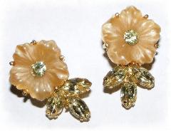 Yellow Navettes Plastic Earrings Clip