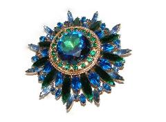 Blue Dentelle Multi-Color/Shaded Brooch