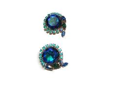 Blue Dentelle Multi-Color/Shaded Earrings Clip