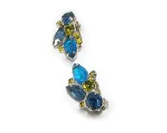Blue Navettes Earrings Clip