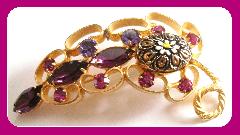 Purple (cardinal) Cabochons Molded/Cut Brooch