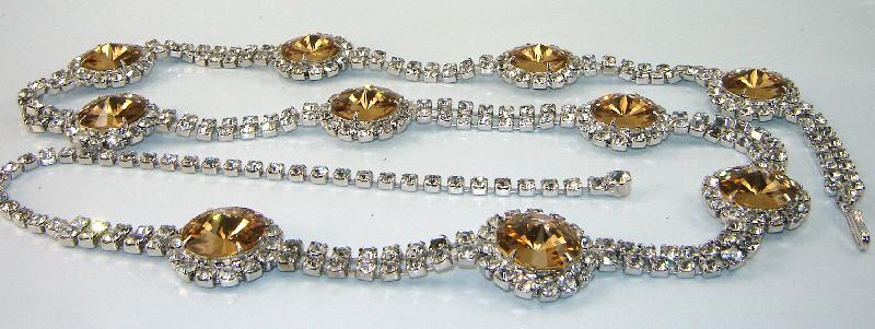 Front view of Topaz Chatons Only Rivoli/Margarita Belt