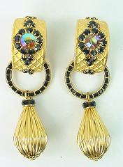 Green Baguettes Earrings Clip