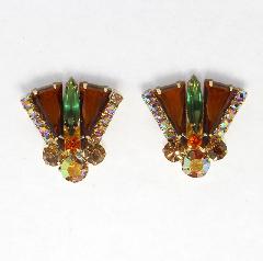 Topaz Triangle Earrings Clip