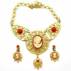 Orange Cabochons Necklace