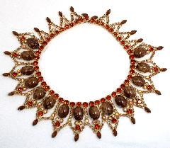 Topaz Cabochons Spotted Necklace